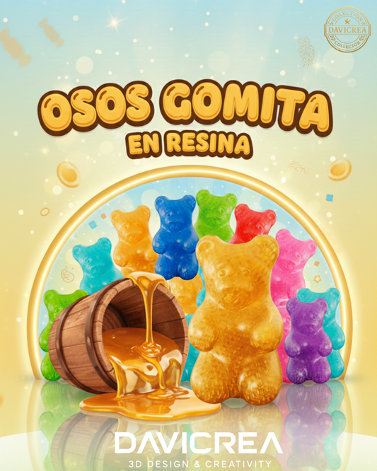 Osos gomita en resina