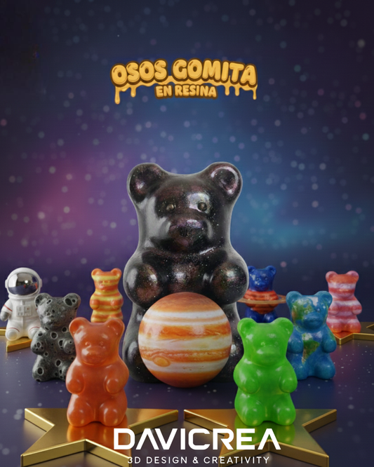 Osos gomita en resina