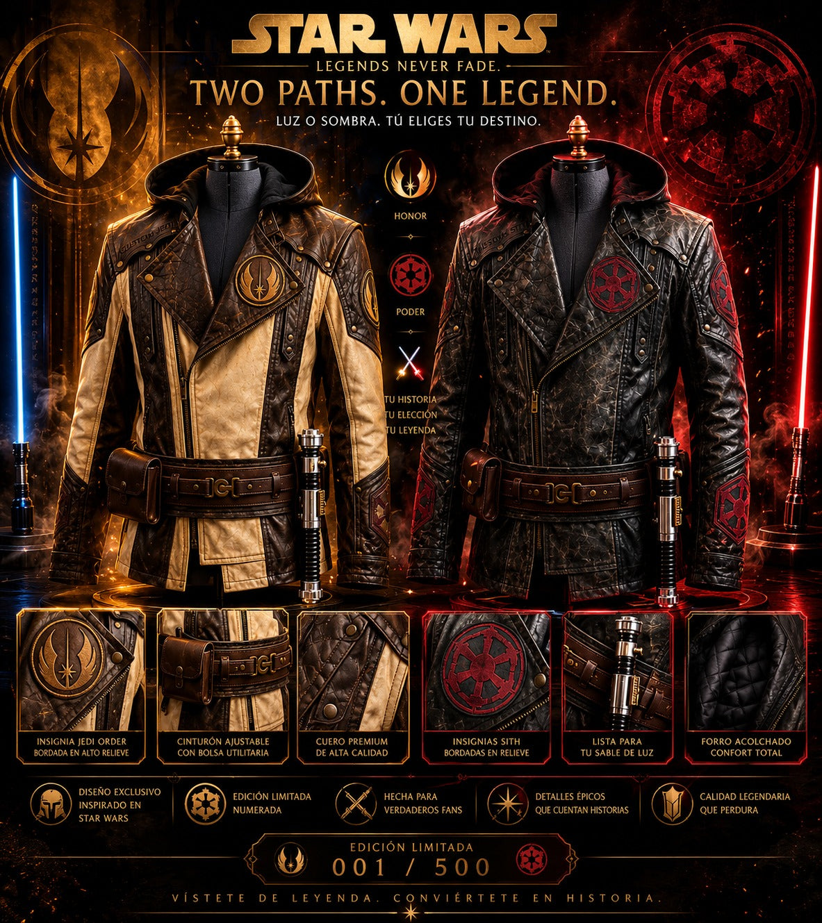 Chaqueta Personalizada – Edición Limitada Star Legends (Luz o Sombra)