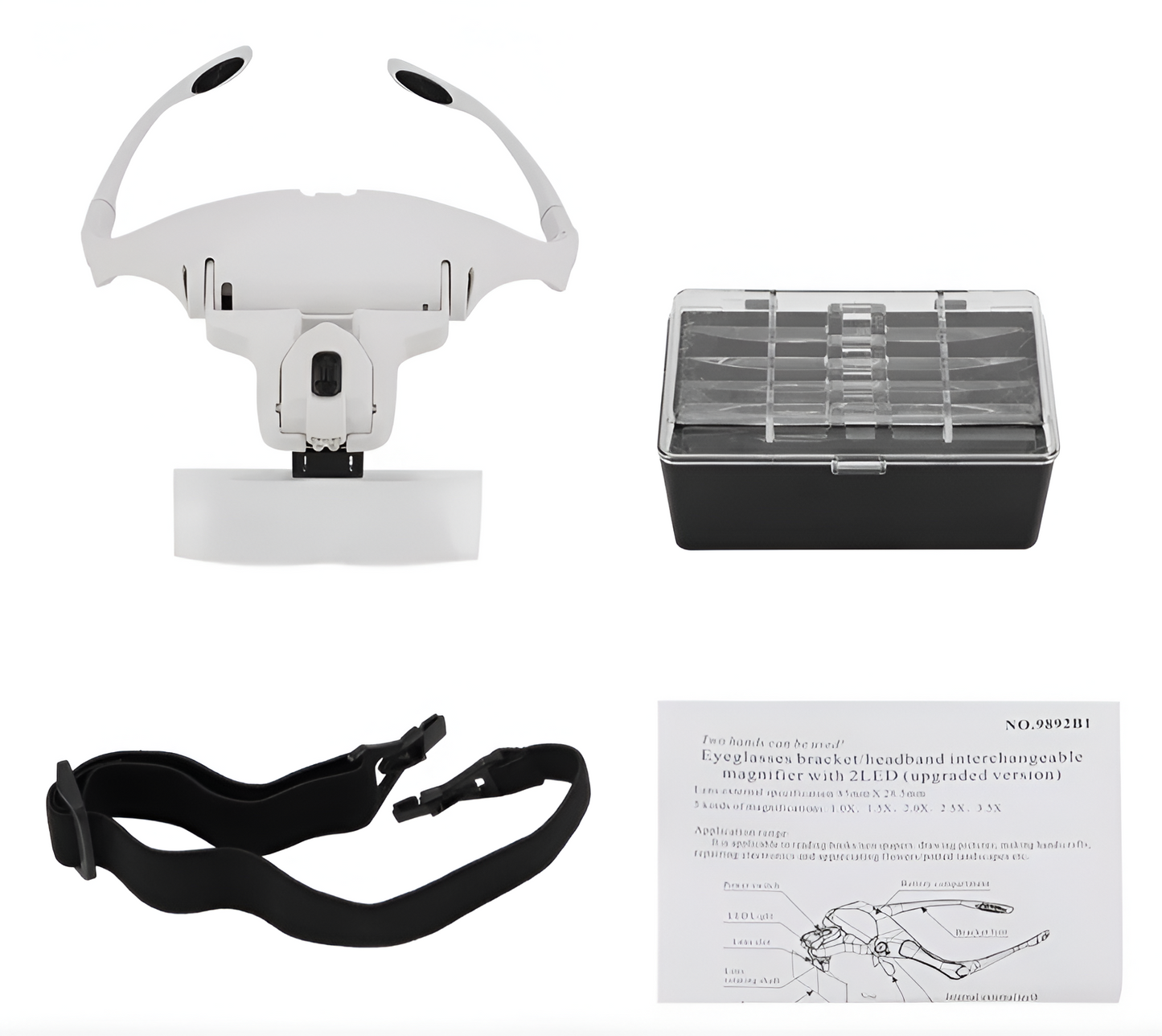 Gafas Lupa Optivisor Con Luz 5 Lentes