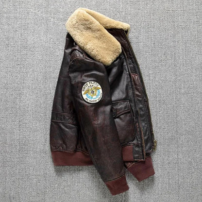 Chaqueta de Cuero G1 Air Force – Estilo Militar Vintage