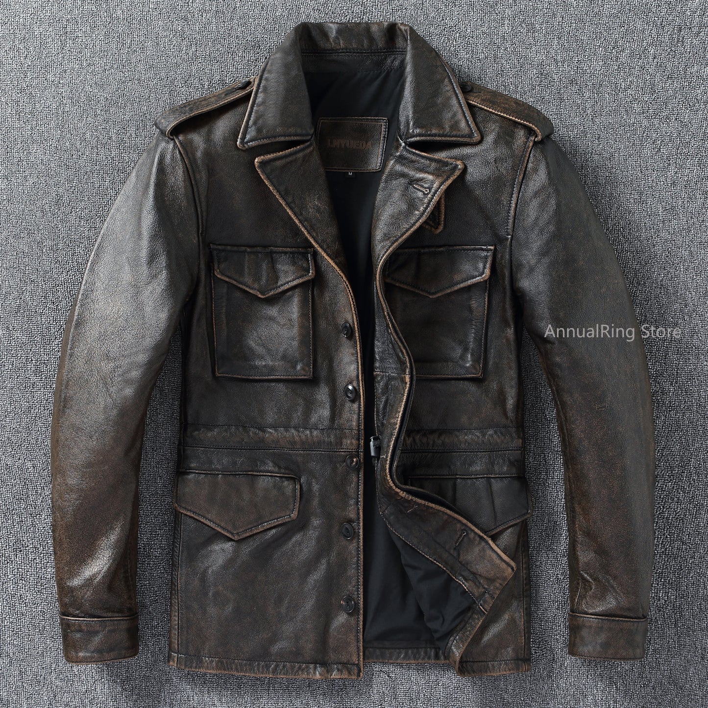 Chaqueta de Cuero M43 – Estilo Moto & Biker Vintage para Hombre