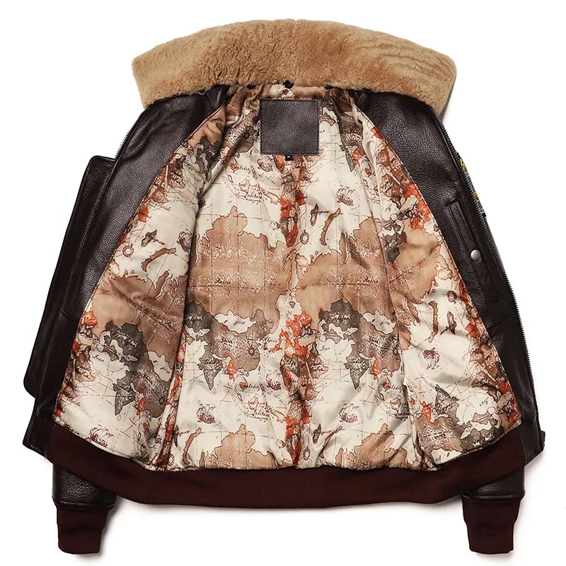Chaqueta de Cuero Genuino Estilo Militar – Air Force G1