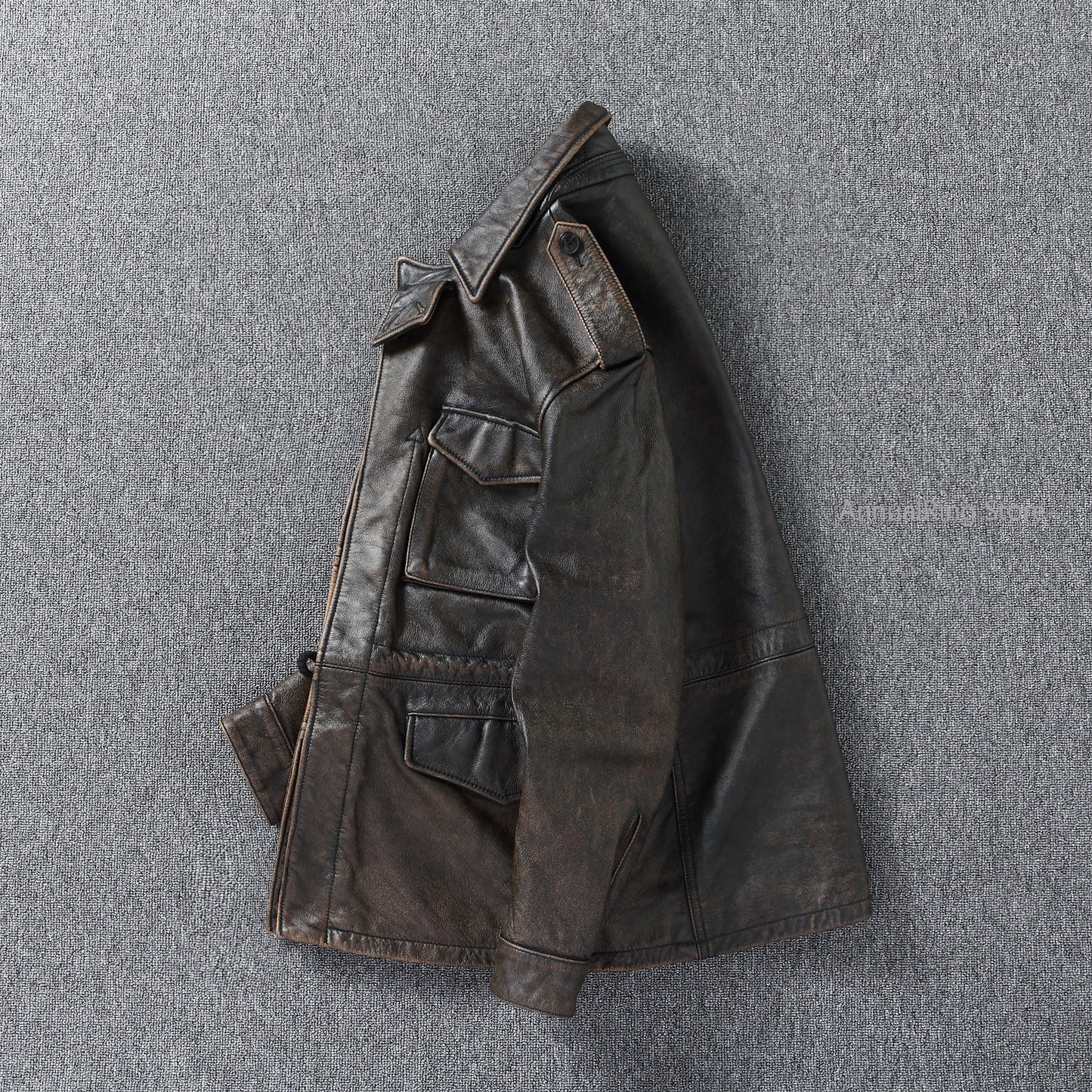 Chaqueta de Cuero M43 – Estilo Moto & Biker Vintage para Hombre