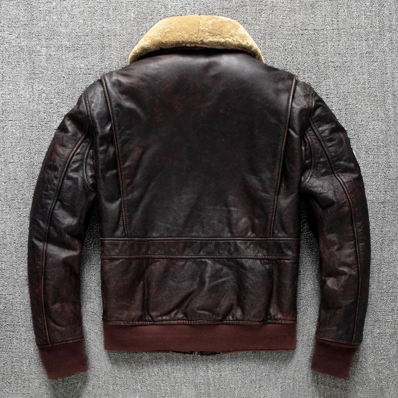 Chaqueta de Cuero G1 Air Force – Estilo Militar Vintage