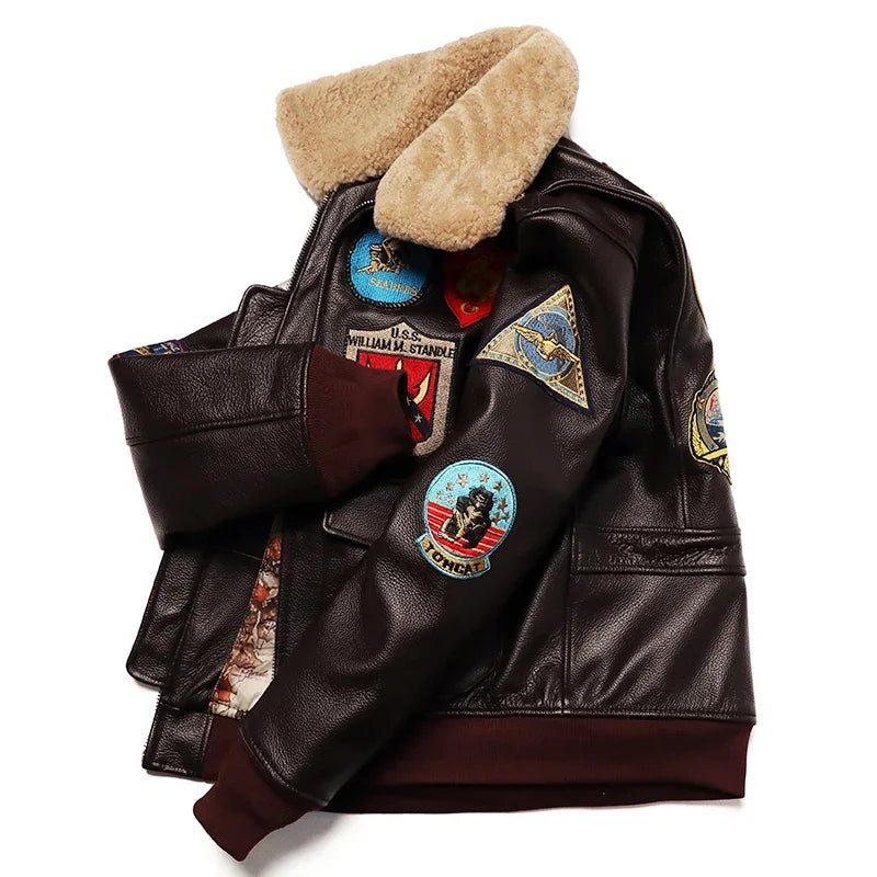 Chaqueta de Cuero Genuino Estilo Militar – Air Force G1
