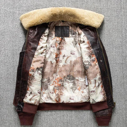 Chaqueta de Cuero G1 Air Force – Estilo Militar Vintage