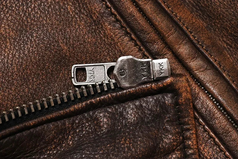 Chaqueta de Cuero de Vaca Vintage Camel para Hombre – Corte Slim y Estilo Motociclista